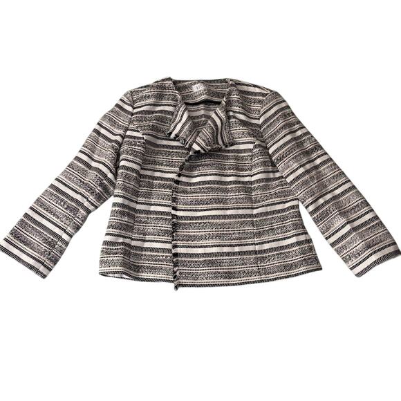 Kasper XS Black White Textured Striped Blazer Jacket Workwear NWT - Picture 3 of 6